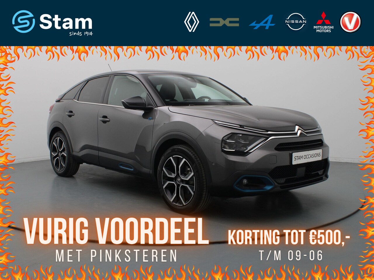 Citroën Ë-C4 - 134pk Shine 50 kWh 360° Camera | Adapt. Cruise | Navi | Parkeersens. v+a | Stuurverw. - AutoWereld.nl