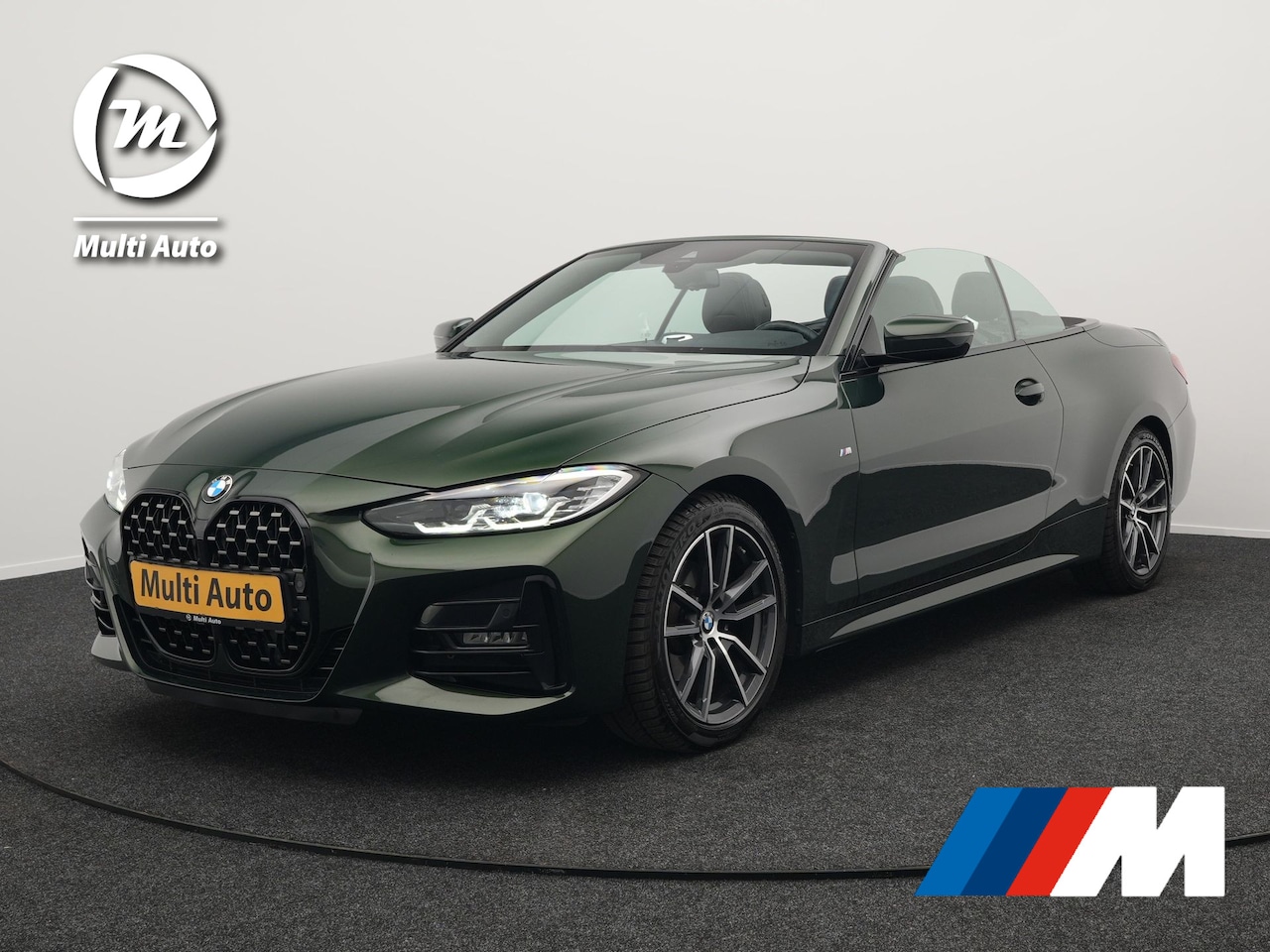 BMW 4-serie Cabrio - 420i M Sport Dealer O.H Sanremo Green | Lederen Sportstoelen Memory | Harman Kardon | Nekv - AutoWereld.nl