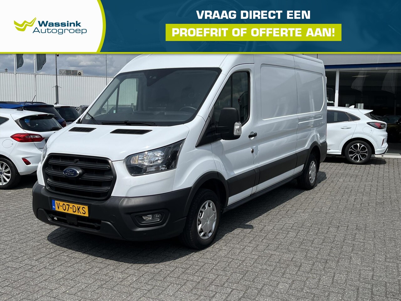 Ford Transit - GB 310 L3H2 TDCi 130pk FWD Trend | Navigatie | Parkeersensoren v/a | 3 Zits | Trekhaak | A - AutoWereld.nl