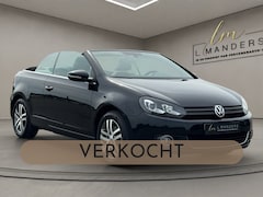 Volkswagen Golf Cabriolet - 1.4 TSI 2012 ZWART | Leder | Airco | Stoelverwarming