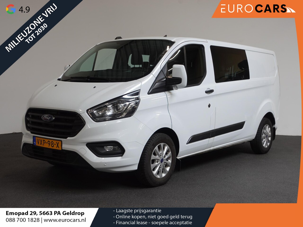 Ford Transit Custom - 300 2.0 TDCI L2H1 Trend Dubbele Cabine Automaat Airco Navi Cruise Trekhaak - AutoWereld.nl