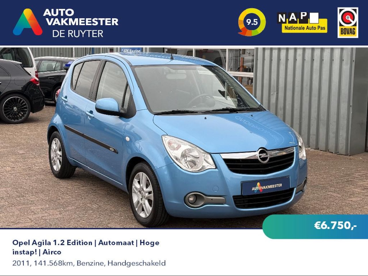 Opel Agila - 1.2 Edition | Automaat | Hoge instap! | Airco - AutoWereld.nl
