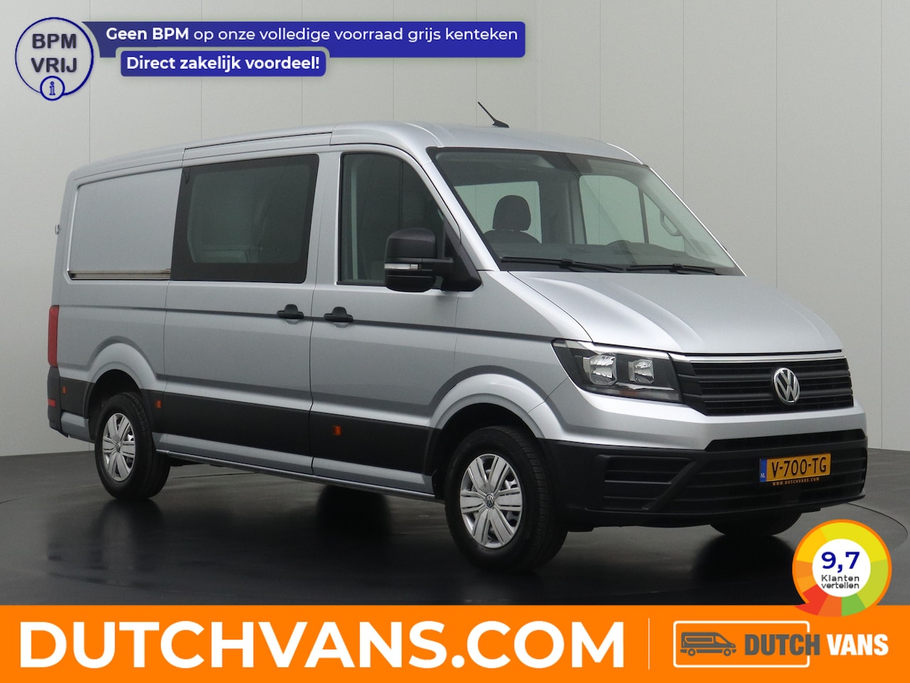 Volkswagen Crafter - 2.0TDI 140PK L3H2 Dubbele Cabine | 7-Persoons | Airco | Cruise | Leder | Trekhaak - AutoWereld.nl