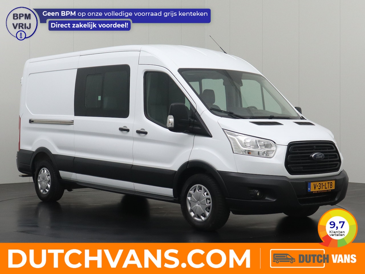 Ford Transit - 2.0TDCI 130PK L2H2 Dubbele Cabine | 2800Kg Trekhaak | Navigatie | Camera | 7-Persoons - AutoWereld.nl