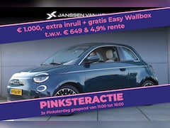 Fiat 500 C - La Prima 42 kWh Cabrio / Navigatie / Adaptief cruise / Camera / 'Ocean Green'