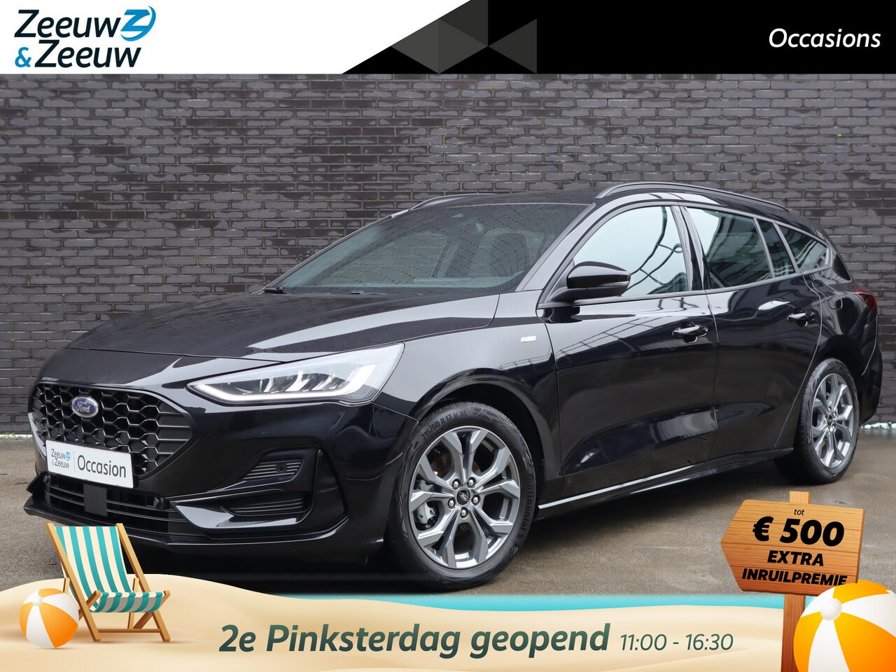 Ford Focus Wagon - 1.0 EcoBoost ST Line Ford Focus Wagon 1.0 EcoBoost Hybrid ST Line 125pk | Stoel- stuur en - AutoWereld.nl