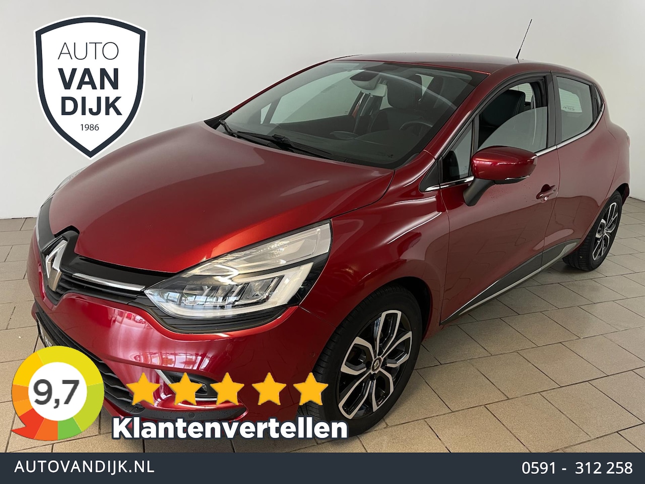 Renault Clio - 0.9 TCe Intens AIRCO CLIMA NAVI CRUISE CAMERA LED HALF LEER PRIVACY GLAS PDVC VELGEN NIEUW - AutoWereld.nl