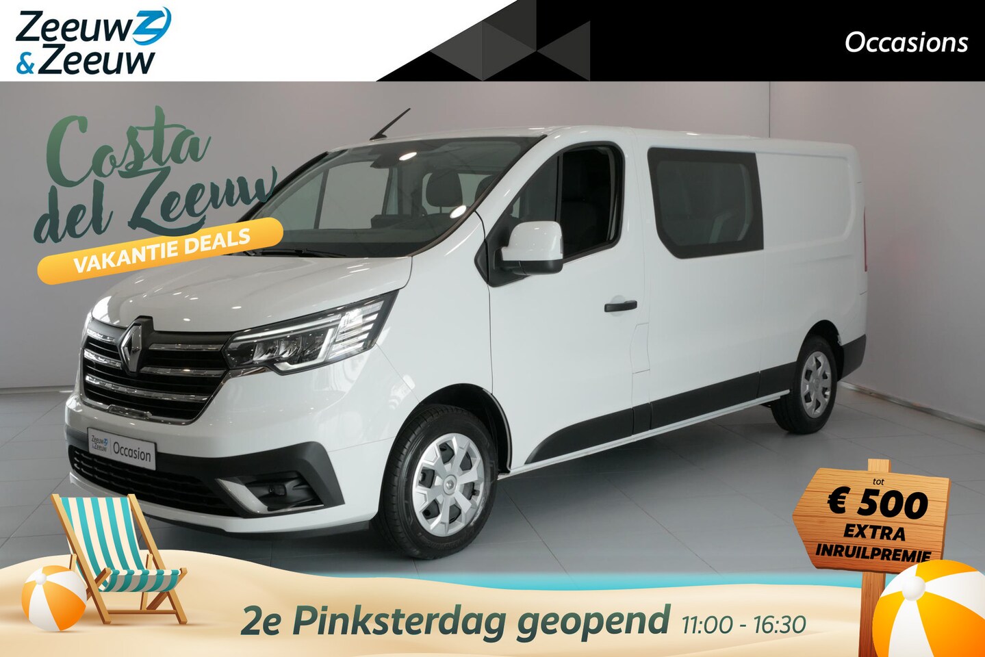 Renault Trafic - 2.0 dCi 110 T29 L2H1 DC Work Edition *Navi*Airco*Parkeersensoren*Passagiersbank*Trekhaak*V - AutoWereld.nl