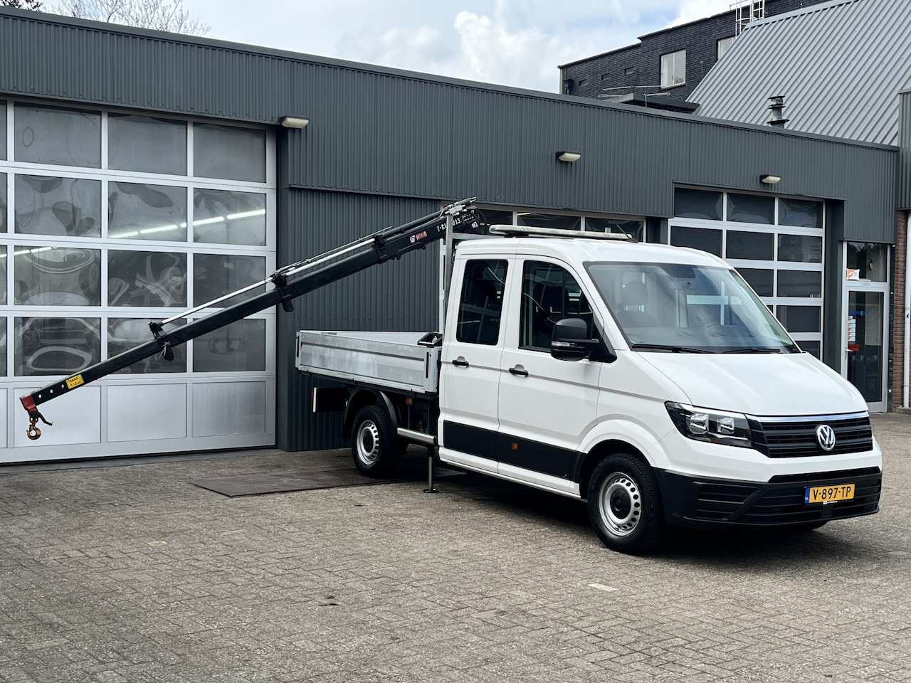 Volkswagen Crafter - 35 2.0 TDI DC Openlaadbak Haib laadkraan Airco Cruise controle 6-Persoons Pick-up Euro 6 E - AutoWereld.nl