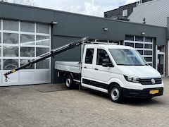 Volkswagen Crafter - 35 2.0 TDI DC Openlaadbak Haib laadkraan Airco Cruise controle 6-Persoons Pick-up Euro 6 E