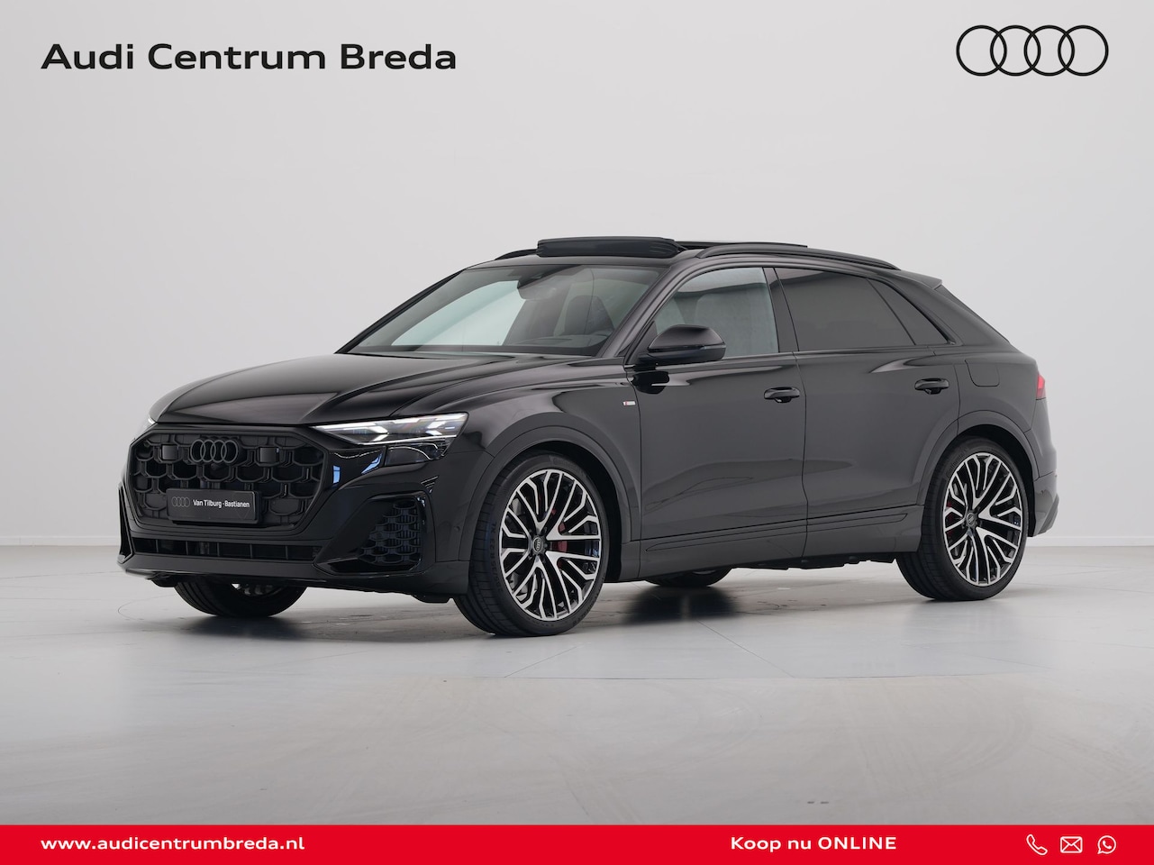 Audi Q8 - 60 TFSI e quattro Pro Line S S Line Competition Panoramadak Wegklapbare trekhaak 23'' Lich - AutoWereld.nl