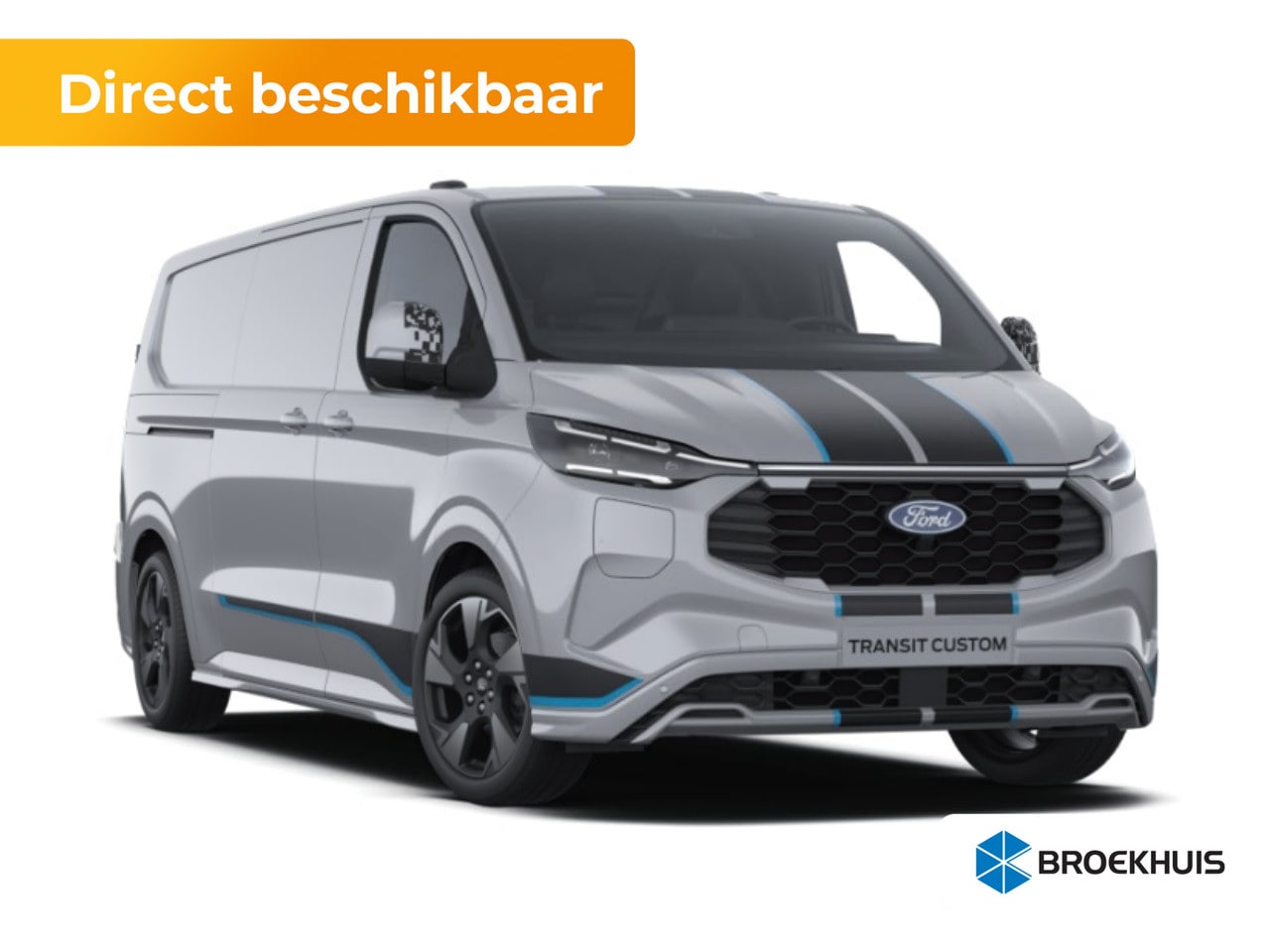 Ford Transit Custom - 320 2.5 PHEV L2H1 Sport | 1-fase laadkabel mode 3 16A, 10 meter (PHEV) | 19 inch lichtmeta - AutoWereld.nl