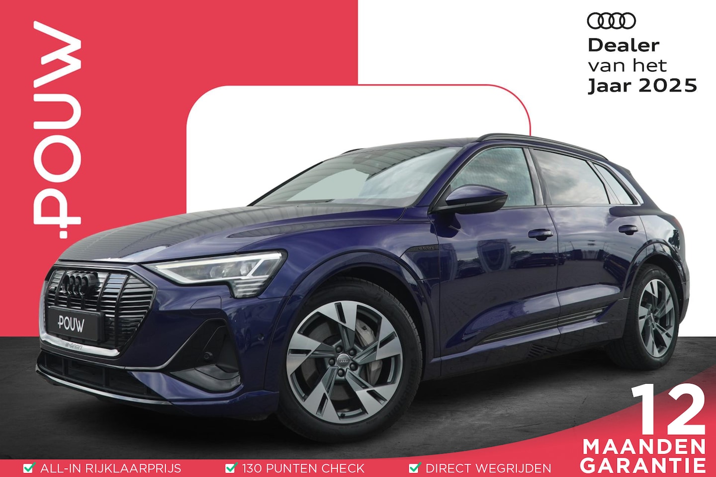 Audi e-tron - 50 313pk quattro Launch Edition Black 71 kWh | SoH 98% | Panoramadak | S Line - AutoWereld.nl