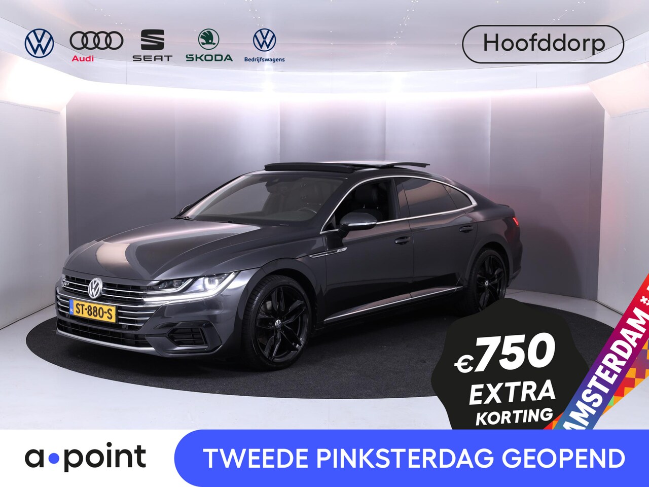 Volkswagen Arteon - 1.5 TSI Business R 150pk AUT| Pano-dak| verwarmde voorruit| leer-alcantara| 19'LM-velgen - AutoWereld.nl