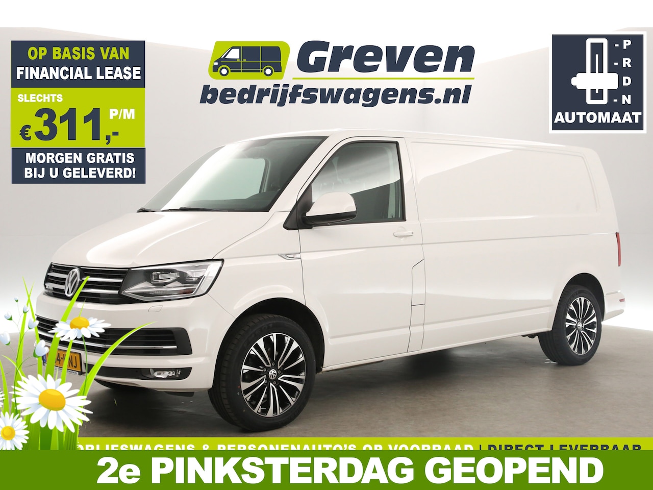 Volkswagen Transporter - 2.0 TDI L2H1 150PK DSG Automaat LED Airco Camera Cruise 3 Persoons PDC 18''LMV Trekhaak - AutoWereld.nl