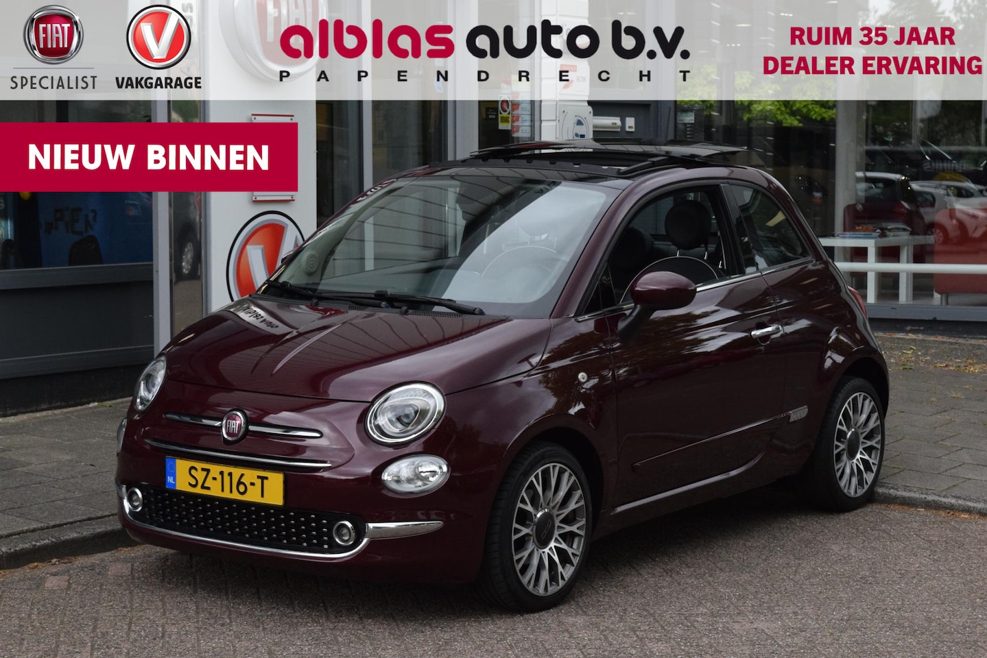 Fiat 500 - 80pk Lounge|16"|Open dak|PDC|Nav|Clima - AutoWereld.nl