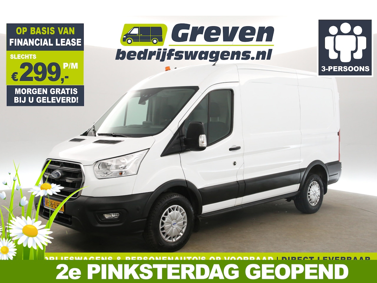 Ford Transit - 350 2.0 TDCI L2H2 Trend Airco Cruise Camera Carplay LED 3 Persoons PDC Elektrpakket - AutoWereld.nl