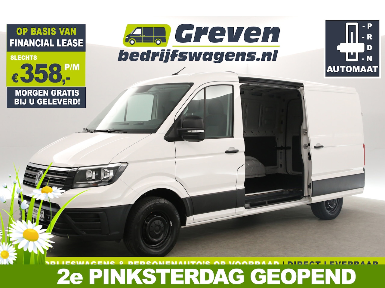 Volkswagen Crafter - 30 2.0 TDI L3H2 177PK 3000KG Trekgew. Automaat DSG Airco Cruise Carplay 2xSchuifdeur Navi - AutoWereld.nl