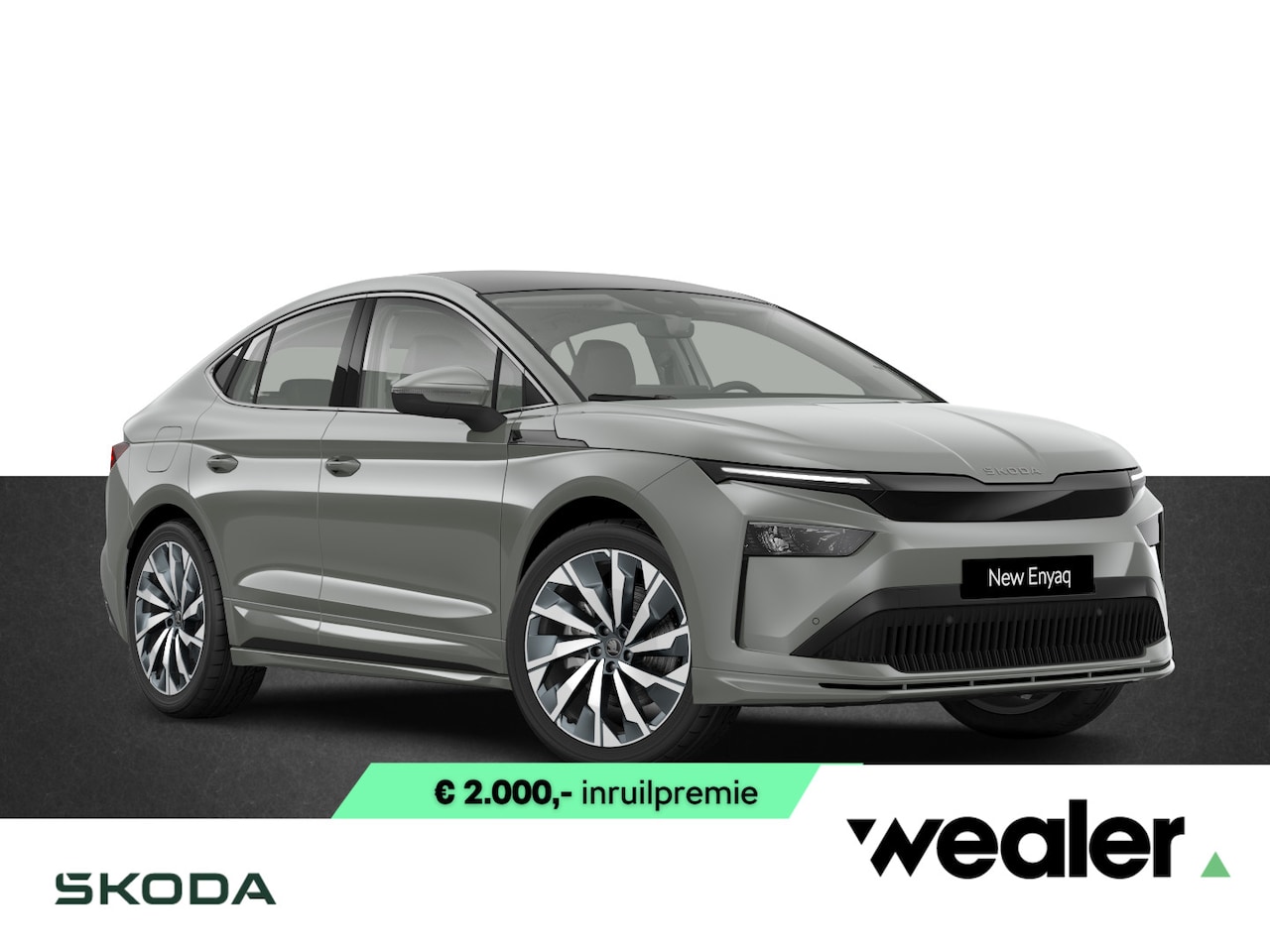Skoda Enyaq Coupé iV - Selection Elektromotor 286 PK | Steel Grey | 21" Lichtmetalen Velgen | Trekhaak | Adaptiev - AutoWereld.nl