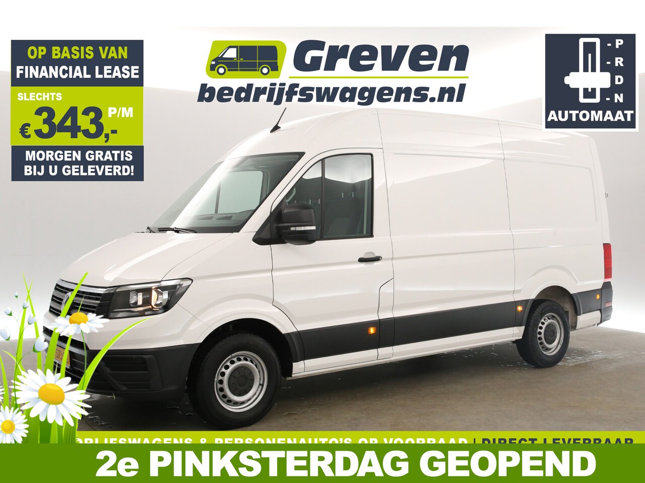 Volkswagen Crafter - 35 2.0 TDI L3H3 141PK DSG 3000KG Trekgew. Automaat Airco Cruise 3 Persoons Elektrpakket - AutoWereld.nl