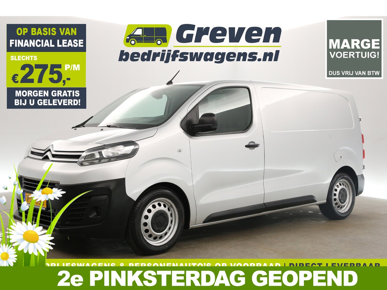 Citroën Jumpy - 1.6 BlueHDI L2H1 | MARGE! | Airco Cruise Carplay Navigatie Parkeersensoren Elektrpakket - AutoWereld.nl