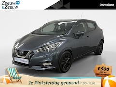 Nissan Micra - 1.0 IG-T N-Connecta AIRCO CAMERA PARKEERSENSOREN CRUISE CONTROLE 5 DEURS ZWARTE VELGEN APP