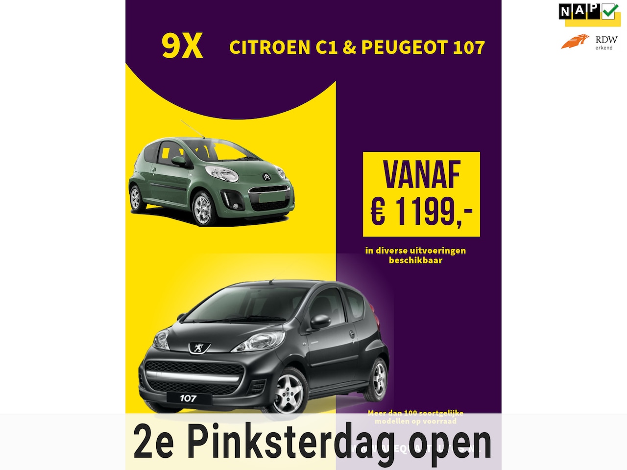 Toyota Aygo - 1.0-12V 9x Toyota aygo|Citroen C1|Peugeot 107 - AutoWereld.nl