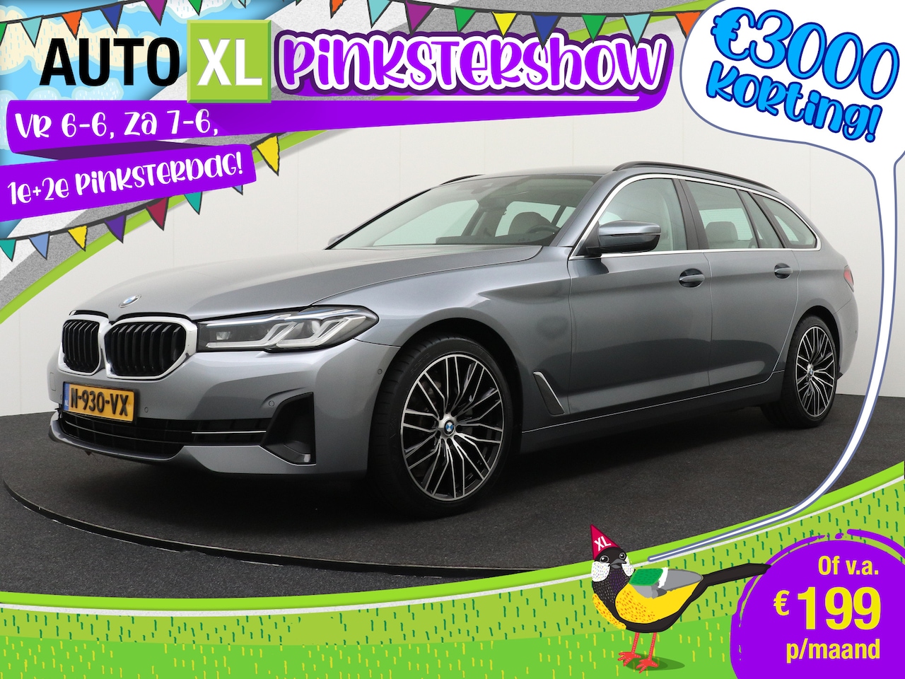 BMW 5-serie Touring - 520d 191 PK High Exe. Camera 19' LMV Memory Laserlight 3 - AutoWereld.nl
