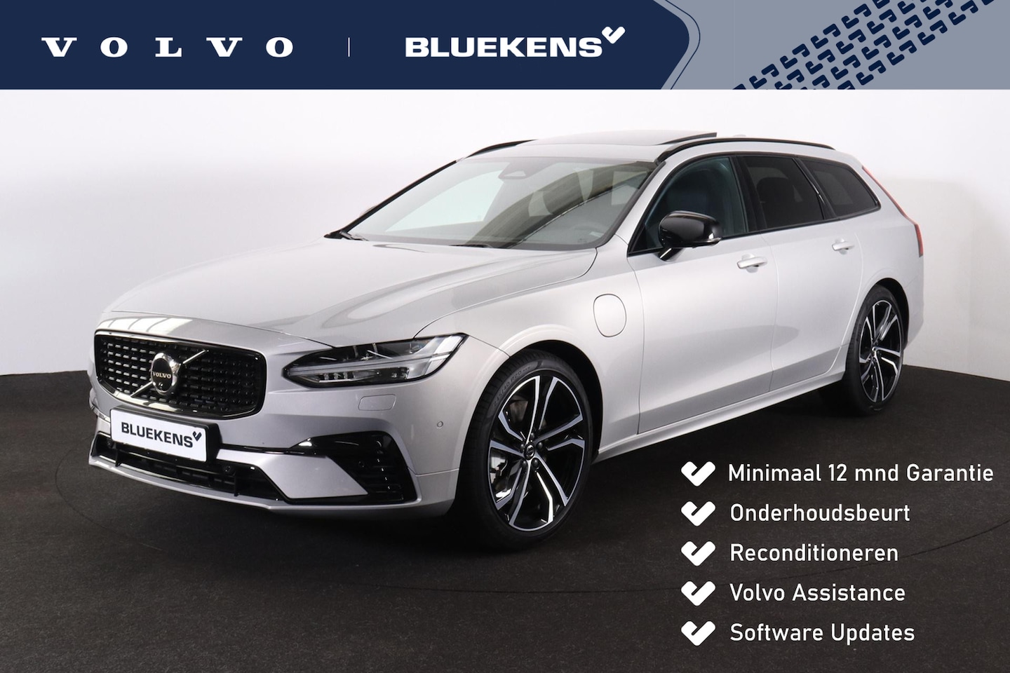 Volvo V90 - T6 Plug-in hybrid AWD Ultra Dark - NIEUW - Luchtvering - Intellisafe Assist/Surround - Pan - AutoWereld.nl