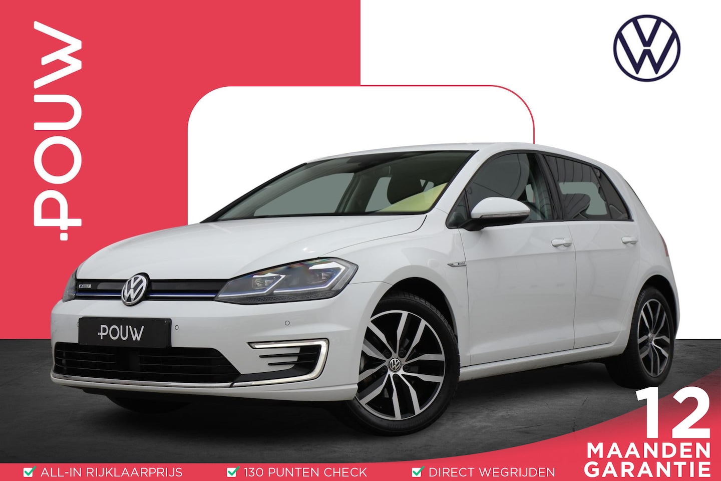 Volkswagen e-Golf - 136pk | SoH 96% | Navigatie | Parkeersensoren | 17" Velgen - AutoWereld.nl