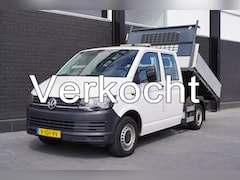 Volkswagen Transporter - 2.0 TDI L2H1 Kipper Openlaadbak Dubbele Cabine EURO 6 - Airco - Navi - Cruise - €18.950,