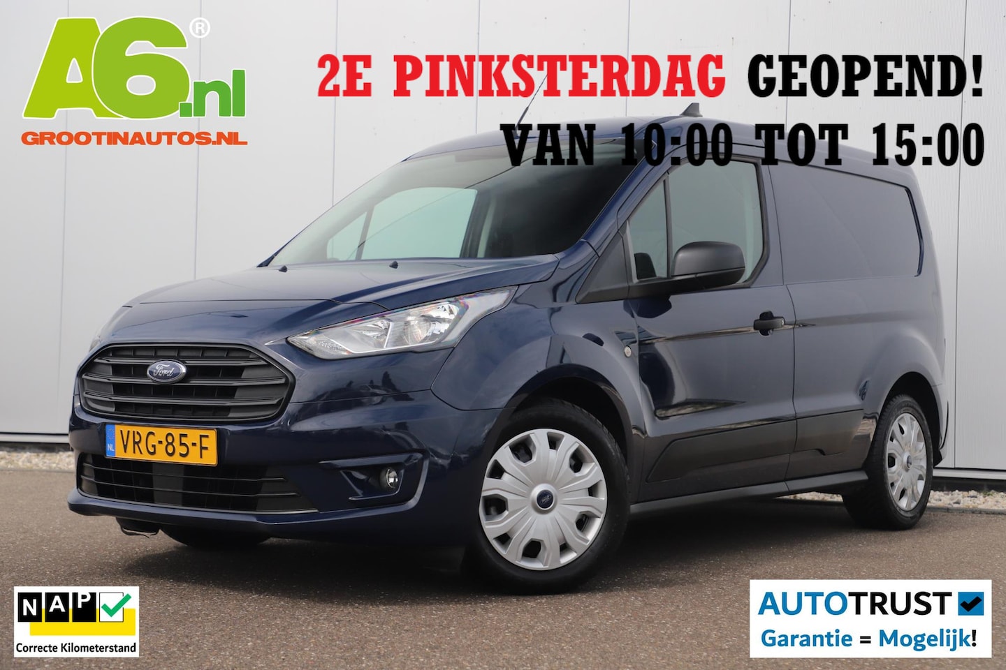 Ford Transit Connect - 1.5 EcoBlue L1 Automaat Hondenauto Ventilatie Achterin Hondentransport Radio Bluetooth Air - AutoWereld.nl