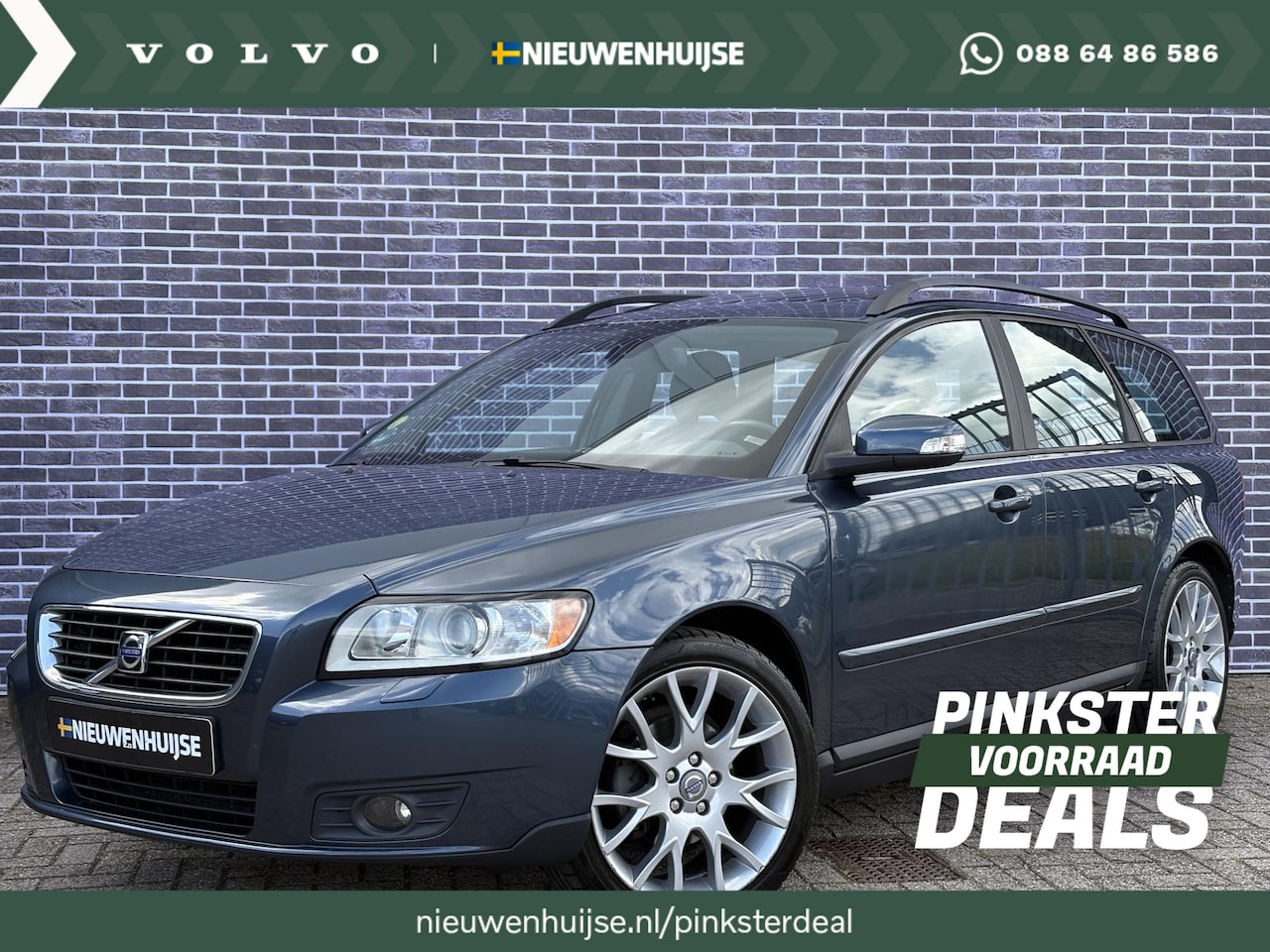 Volvo V50 - 2.0 Edition II 18" licht metalen| lederen bekleding | Schuif/kantel dak | Parkeersensoren - AutoWereld.nl