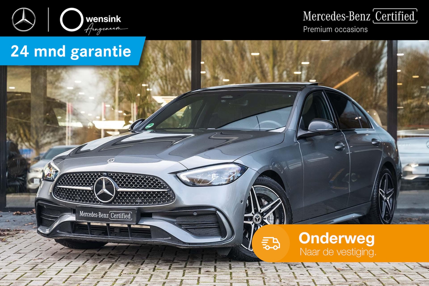 Mercedes-Benz C-klasse - 180 AMG Line | Panorama-schuifdak | Stoelverwarming | Sfeerverlichting | Achteruitrijcamer - AutoWereld.nl