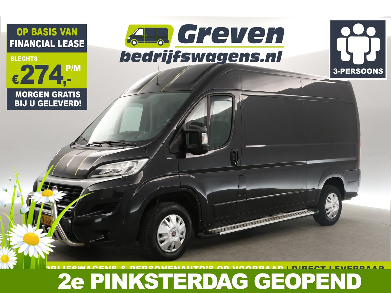 Fiat Ducato - 30 2.3 MultiJet L2H2 Automaat Airco Camera Cruise Navigatie 3 Persoons Elektrpakket Trekha - AutoWereld.nl