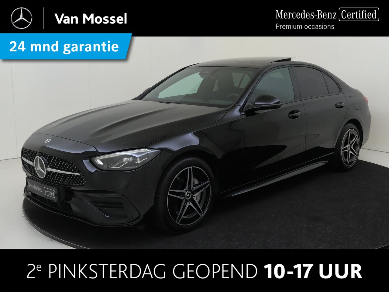 Mercedes-Benz C-klasse - 300 e AMG Line Panorama Dak / Nightpakket / Sfeerverlichting / Semi-elektrische stoelen / - AutoWereld.nl