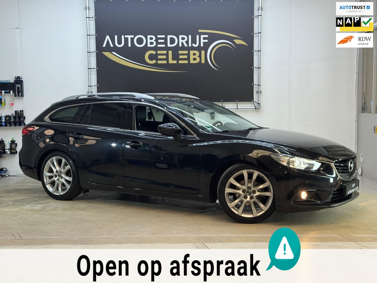 Mazda 6 Sportbreak - 2.0 HP GT-M 2013 ZWART CAMERA|STOELVERWRM - AutoWereld.nl