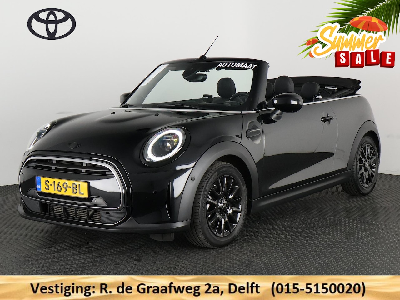 MINI Cabrio - Mini 1.5 Cooper Black-Sport Automaat 140 PK | Navigatie | Camera | Climate Control | - AutoWereld.nl