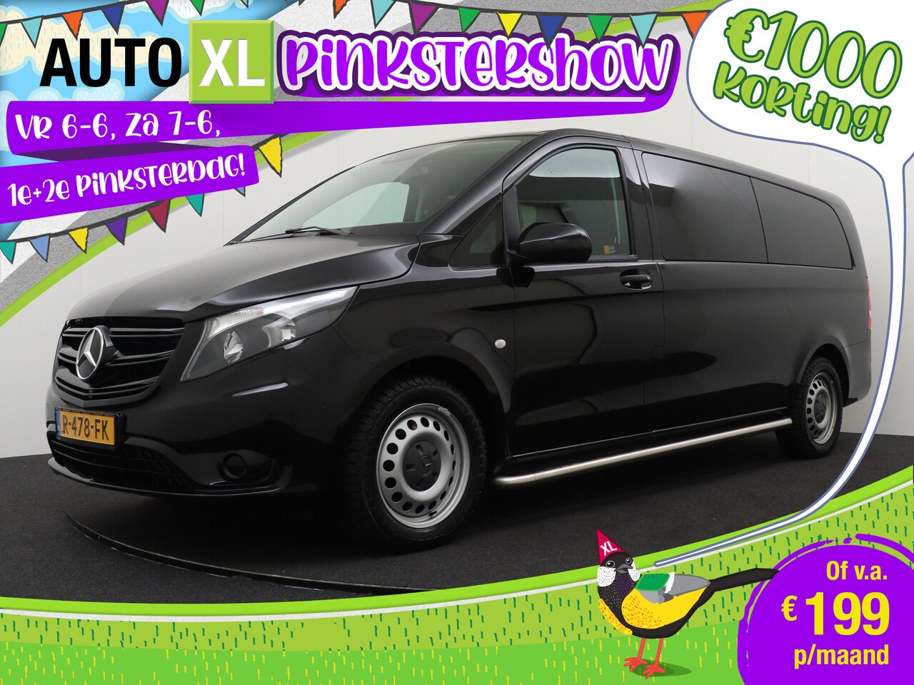 Mercedes-Benz Vito Tourer - 116 CDI Aut. Extra Lang 9-Pers Camera Carplay Dodehoek - AutoWereld.nl