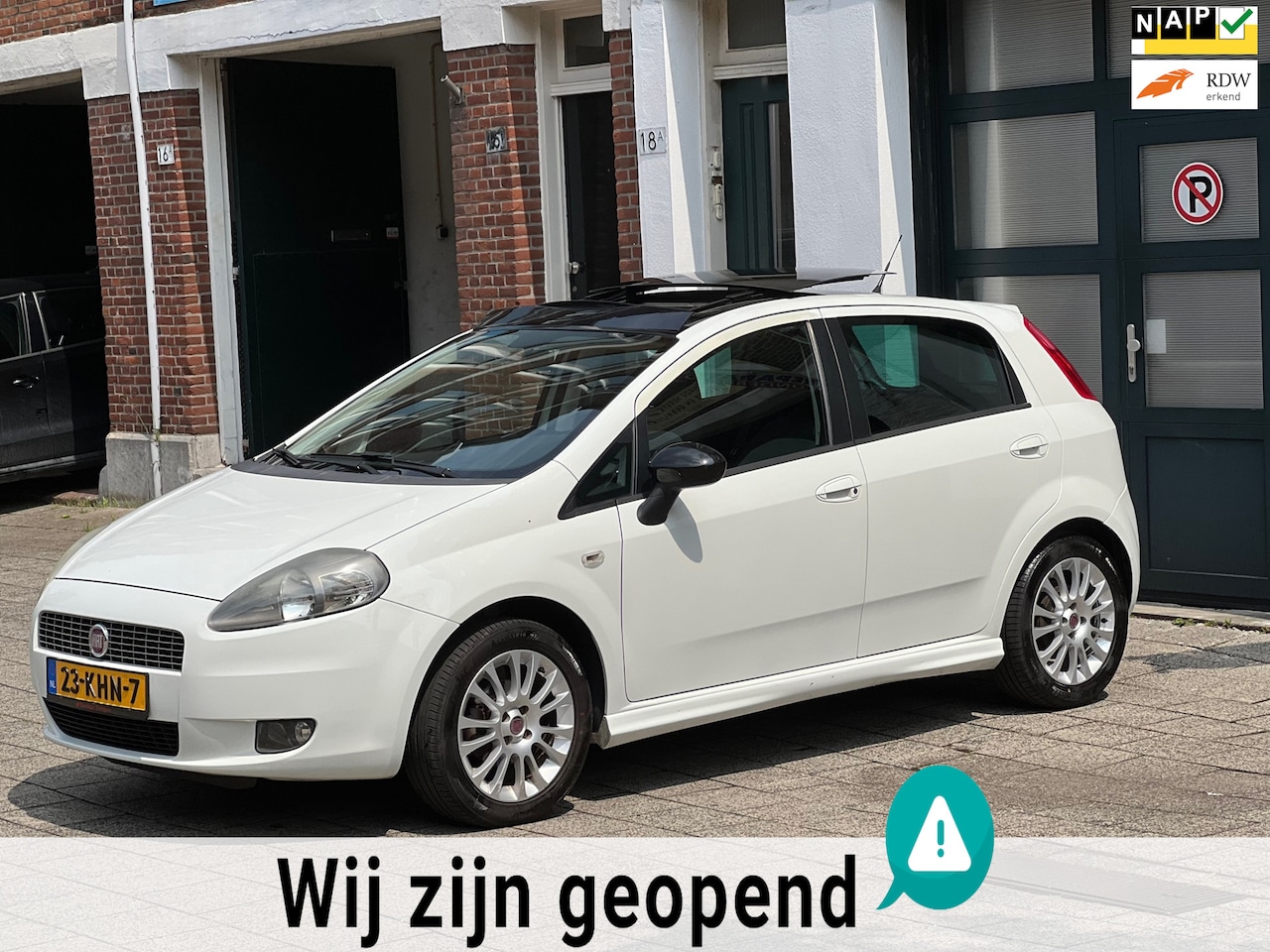 Fiat Grande Punto - 1.4 NeroBianco-airco-pano dak - AutoWereld.nl