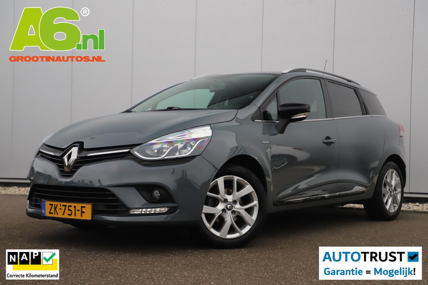 Renault Clio Estate - 0.9 TCe Limited Nardo Grey 16 inch LMV Keyless Navigatie Carplay Airco Cruise Control - AutoWereld.nl