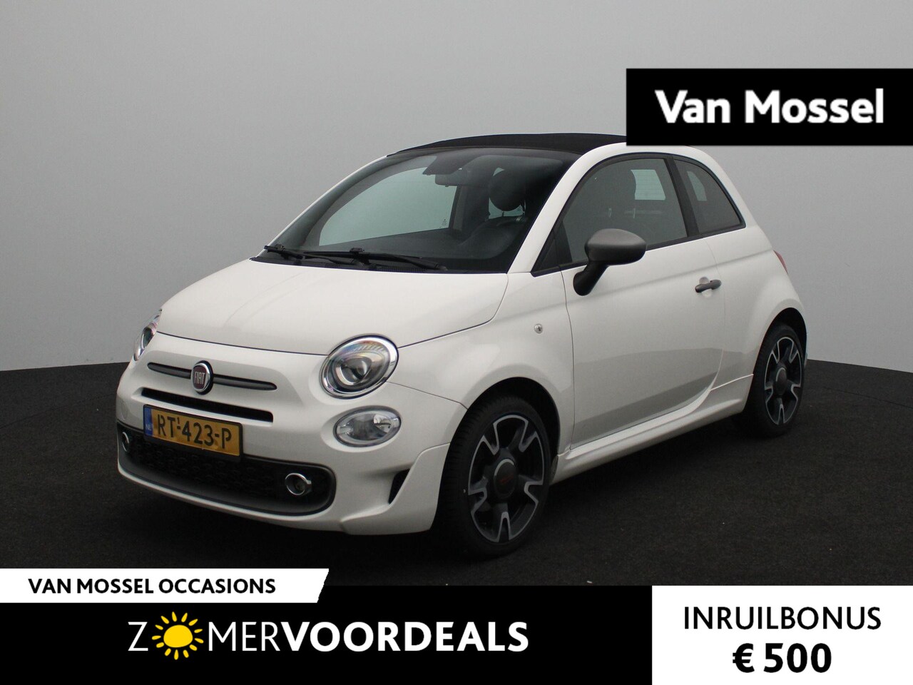 Fiat 500 C - 0.9 TwinAir Turbo Sport | Half Leder | Parkeersensoren | Apple CarPlay | Airco | Cruise Co - AutoWereld.nl