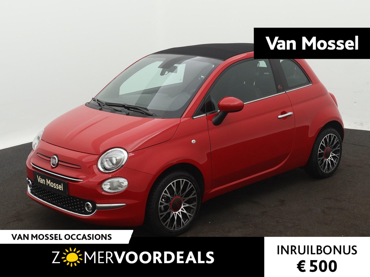 Fiat 500 C - 1.0 Hybrid RED Cabriolet | Navigatiesysteem | Climate Controle | Parkeersensoren | Cruise - AutoWereld.nl