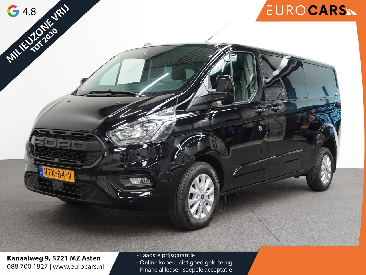 Ford Transit Custom - 130pk Automaat L2H1 Limited Dubbele Cabine 2x Schuifdeur Raptor Edition Navigatie Airco Cr - AutoWereld.nl