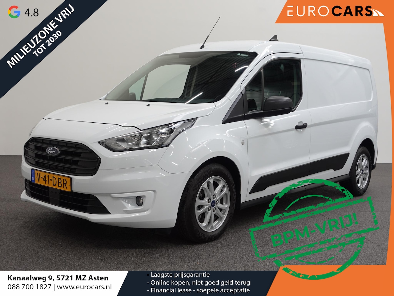 Ford Transit Connect - 1.5 EcoBlue L2 Trend Automaat Navi Airco Parkeersensoren Cruise Control 3Zits Camera Trekh - AutoWereld.nl