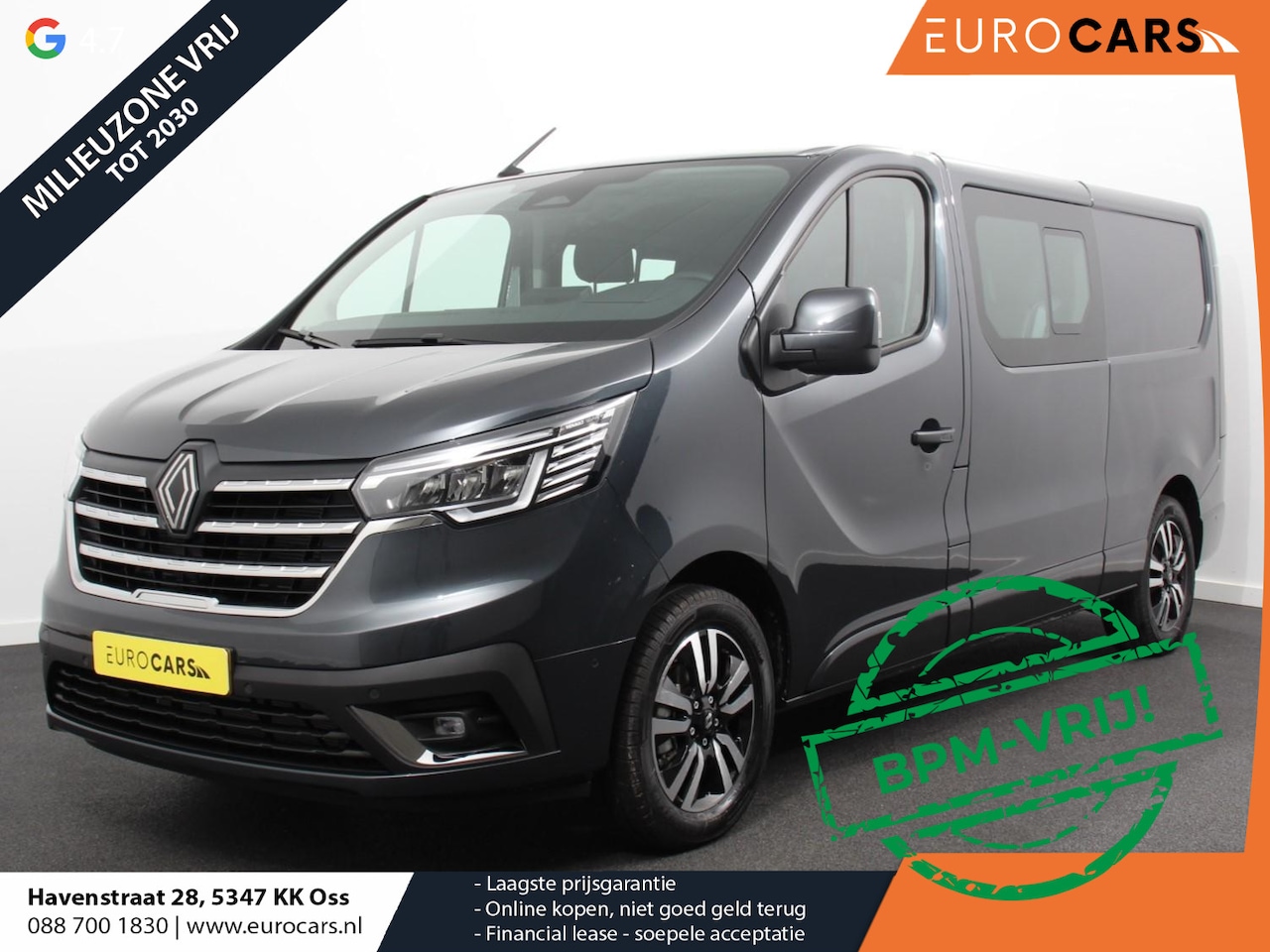 Renault Trafic - 2.0 Blue dC1 150 EDC T29 L2H1 Extra Dubbele Cabine Demo ! | Navigatie Airco Lichtmetalen v - AutoWereld.nl