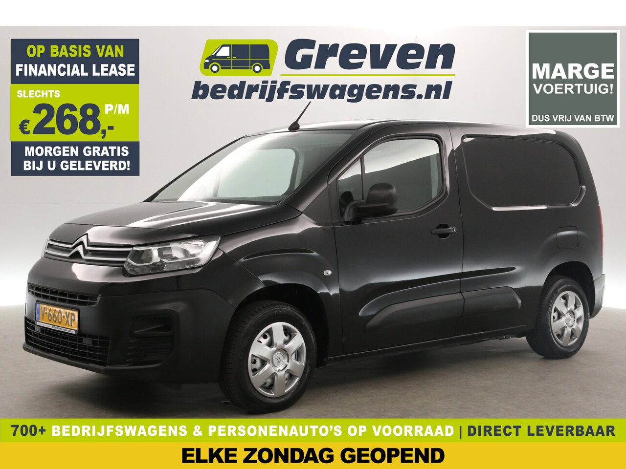 Citroën Berlingo - 1.6 BlueHDI L1H1 Marge Airco 3 Persoons Elektrpakket Schuifdeur Trekhaak - AutoWereld.nl