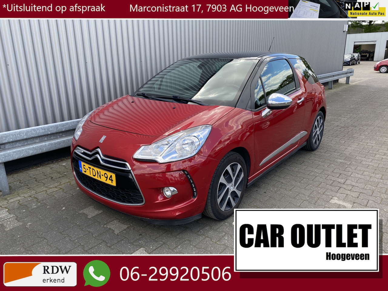Citroën DS3 - 1.2 VTi So Chic 162Dkm.NAP, 2e Eignr, Clima, Navi, CC, PDC & z.g.a.n. APK – Inruil Mogelij - AutoWereld.nl