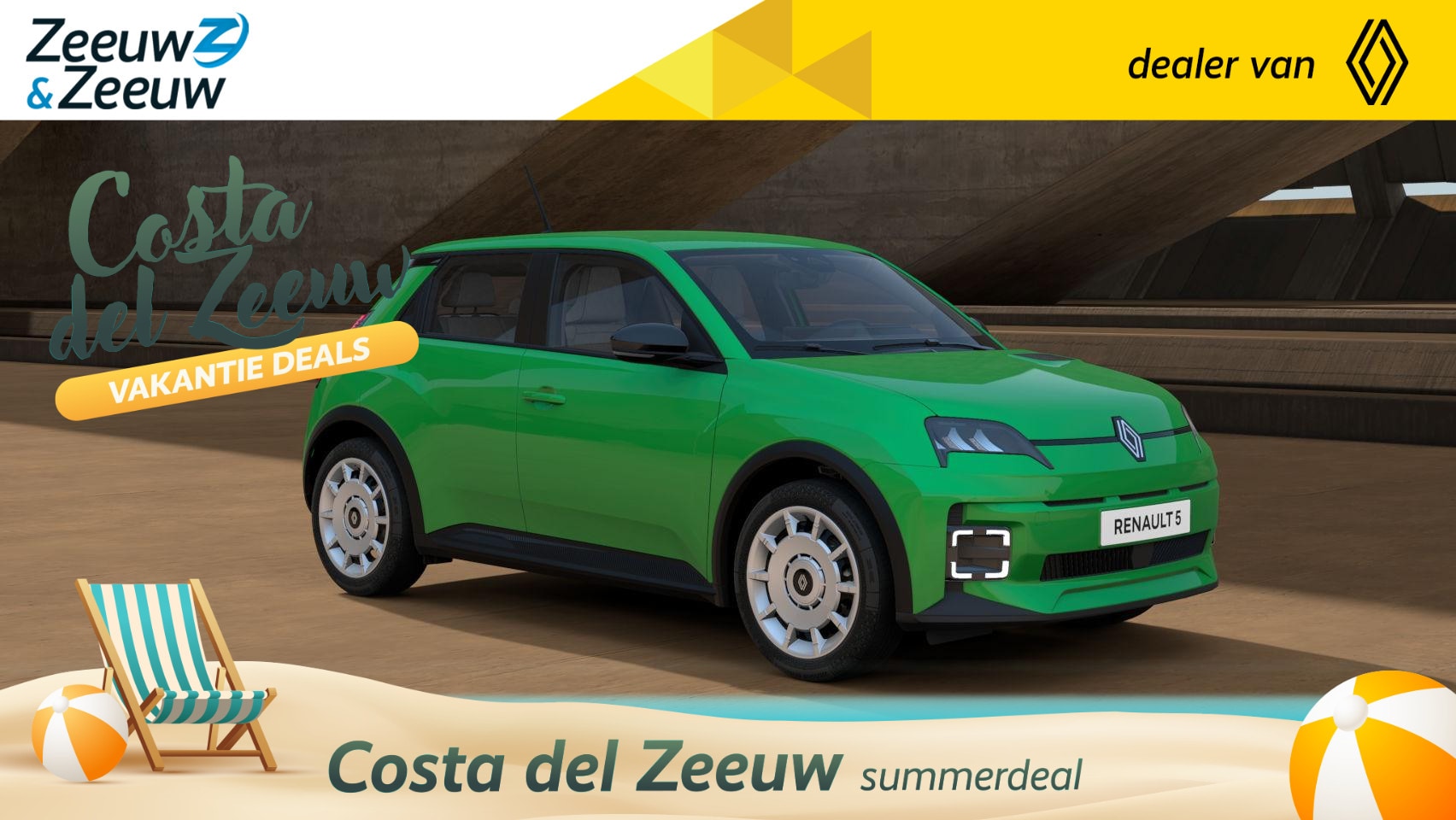Renault 5 - urban range evolution 40 kWh | NU MET DE ZEEUW EN ZEEUW SWITCH ACTIE voor maar €349,- per - AutoWereld.nl