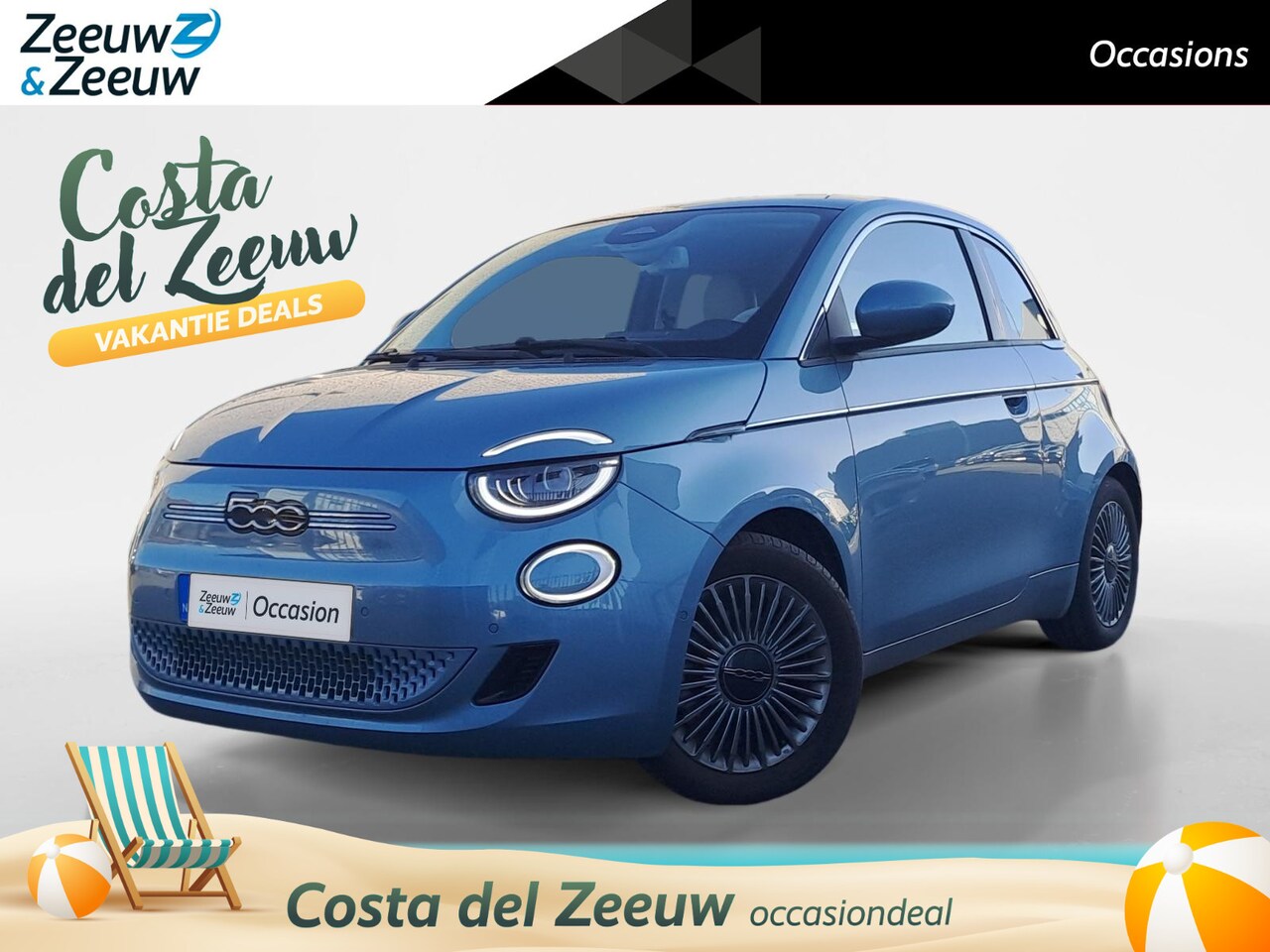 Fiat 500 - La Prima 42 kWh 100% fun, 100% electrisch | Pano dak | Parkeersensoren voor & achter | Met - AutoWereld.nl